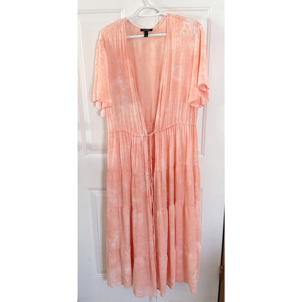 torrid Peach Tie-Dye Kimono Duster - Picture 3 of 6